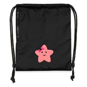 cute star, süßer Stern mit Schleife - Turnbeutel aus Recycling-Material - Schwarz - Vorne