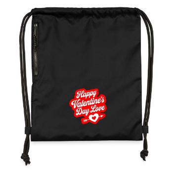 happy valentins days2 - Sac à cordon en polyester recyclé - noir - Devant