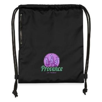 Provence Retro Lavender Côte d'Azur France - Gymsac made from recycled material - black - Front