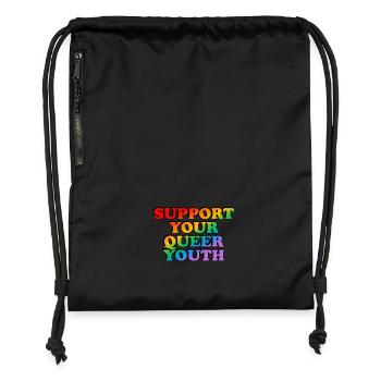Support your queer youth - Gymsac made from recycled material - black - Front