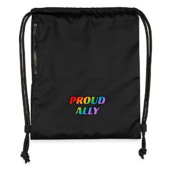 Stolzer Verbündeter - LGBT-Stolz - Turnbeutel aus Recycling-Material - Schwarz - Vorne