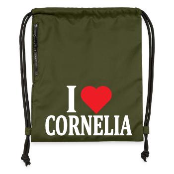 t-shirt I love Cornelia t-shirt gift idea - Gymsac made from recycled material - military green - Front