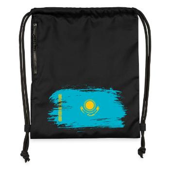 Drapeau du Kazakhstan - Sac à cordon en polyester recyclé - noir - Devant