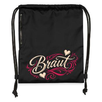 Chemise de mariée Enterrement de vie de garçon femmes Chemise de fête de jeune fille - Sac à cordon en polyester recyclé - noir - Devant