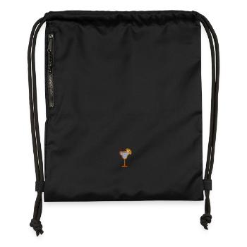 Cocktail orange embroidered - Gymsac made from recycled material - black - Front