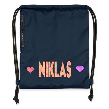 Niklas - Turnbeutel aus Recycling-Material - Navy - Vorne