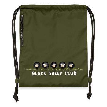 Black Sheep Club – lustiger Schaf Spruch - Turnbeutel aus Recycling-Material - military Green - Vorne