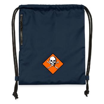 Schädel und Knochen - Turnbeutel aus Recycling-Material - Navy - Vorne