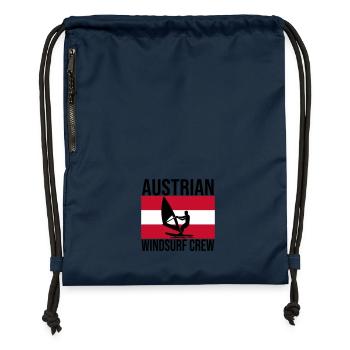 Chemise ras du cou autrichien Windsurf - Sac à cordon en polyester recyclé - bleu marine - Devant