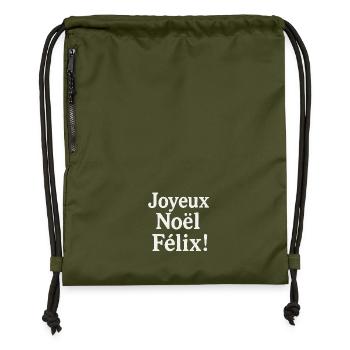 Merry Christmas Felix movie - Gymsac made from recycled material - military green - Front