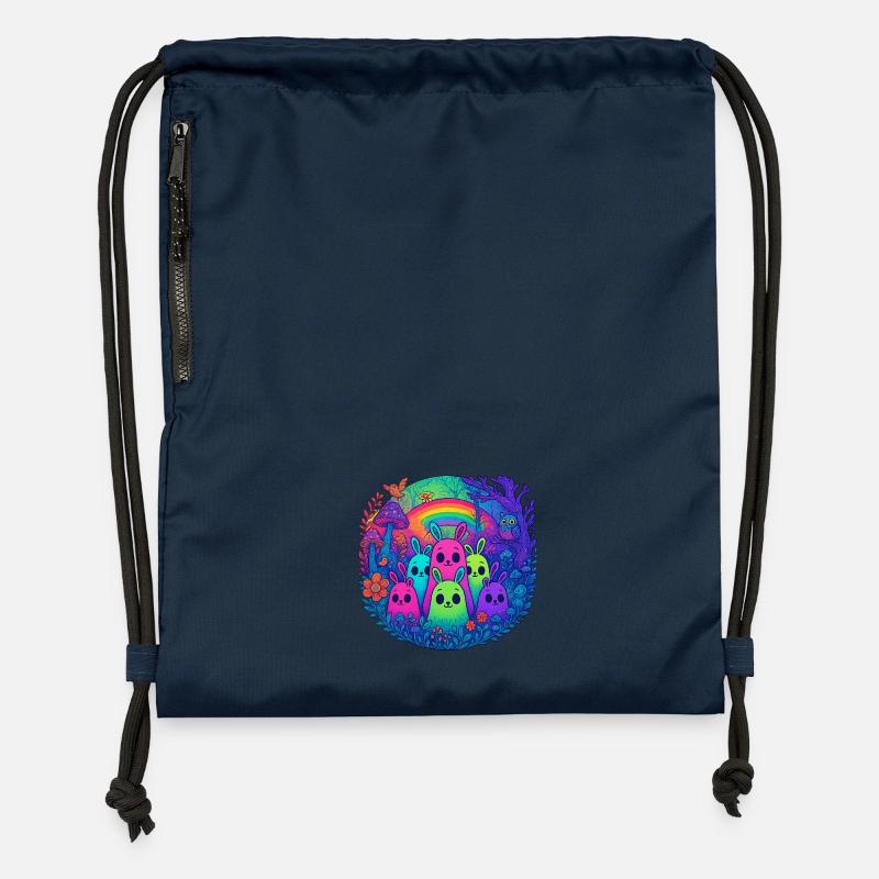 Amis du monstre néon - Sac à cordon en polyester recyclé - bleu marine