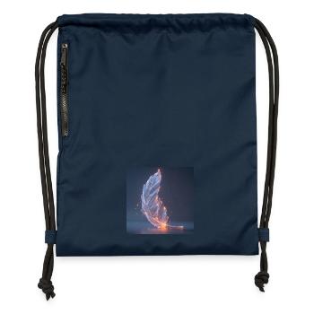 Ätherische Feder leuchtend – Symbol des Lichts - Turnbeutel aus Recycling-Material - Navy - Vorne