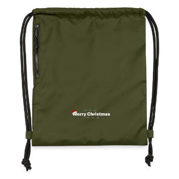 Merry Christmas – Festive Design - Gymsac made from recycled material - military green - Front