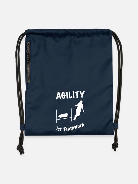 Agility Hürde Sheltie - Turnbeutel aus Recycling-Material - Navy