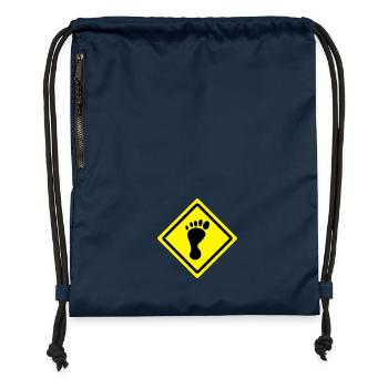 foot roadsign - Sac à cordon en polyester recyclé - bleu marine - Devant
