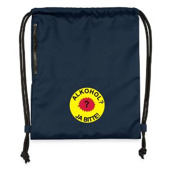 Alcohol yes please! - Gymsac made from recycled material - navy - Front