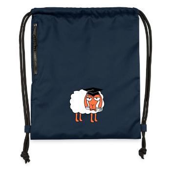 Mouton École Certificat Diplôme Universitaire Abi Étudiants - Sac à cordon en polyester recyclé - bleu marine - Devant