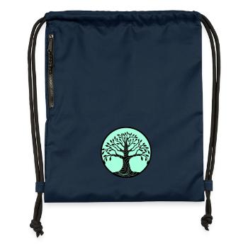Arbre de vie - Sac à cordon en polyester recyclé - bleu marine - Devant