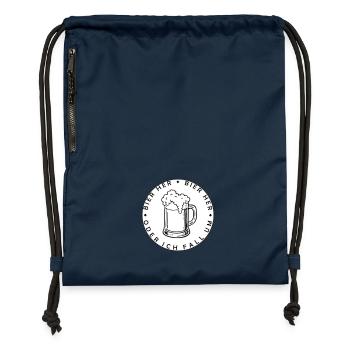 Bienen hier - Oder ich fall um! - Turnbeutel aus Recycling-Material - Navy - Vorne