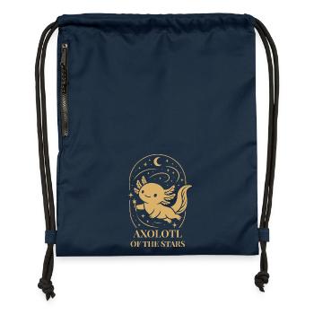Axolotl mit Sternen und Mond Magie Design - Turnbeutel aus Recycling-Material - Navy - Vorne
