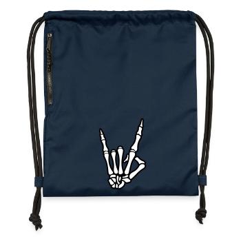 skull hand party symbol - Turnbeutel aus Recycling-Material - Navy - Vorne