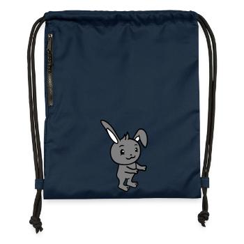 Bunny Hug Bunny Rodent Small Animal Cute - Gymsac made from recycled material - navy - Front