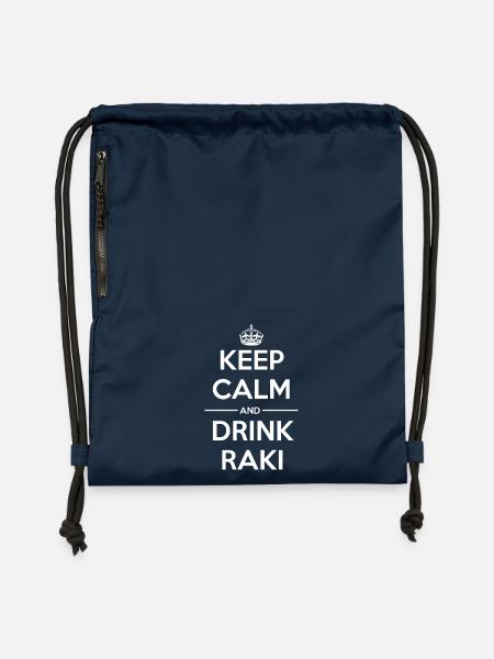 Drinks Keep calm Raki - Turnbeutel aus Recycling-Material - Navy