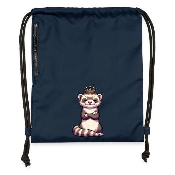 Frettchen Frettchenhalter Frettchenbesitzer - Turnbeutel aus Recycling-Material - Navy - Vorne