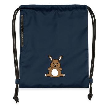 Hase Pummelig Dick Fett Rund Übergewicht Hungrig - Turnbeutel aus Recycling-Material - Navy - Vorne