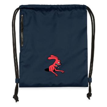 Bunny Hole Monster Evil Ravenous Halloween Bave - Sac à cordon en polyester recyclé - bleu marine - Devant