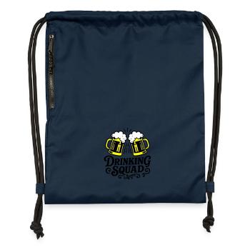 Boire de la bière Squad - Sac à cordon en polyester recyclé - bleu marine - Devant