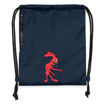 Lapin Monstre Mal Vorace Halloween Bave Salive - Sac à cordon en polyester recyclé - bleu marine - Devant