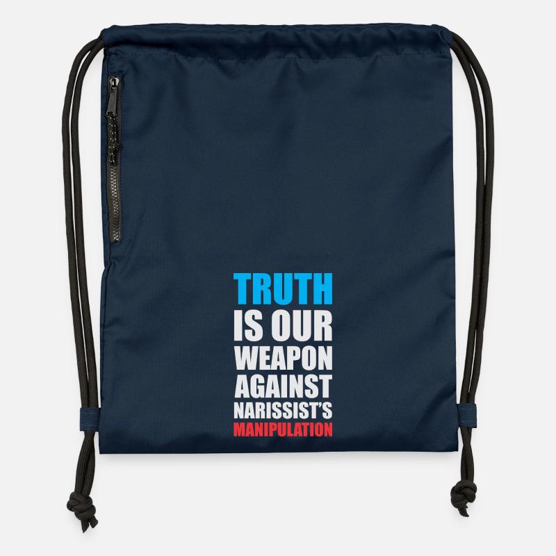 Renforcer la conception de bulles de dialogue de vérité - Sac à cordon en polyester recyclé - bleu marine