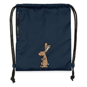 Hase Kaninchen Häschen Cartoon Kleintier niedlich - Turnbeutel aus Recycling-Material - Navy - Vorne