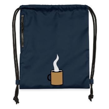 Coffee - Sac à cordon en polyester recyclé - bleu marine - Devant