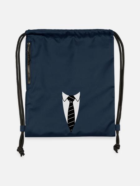 Krawatte - Turnbeutel aus Recycling-Material - Navy