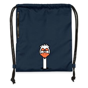 Bird Ground Hole Annoyed Tired Angry Frustrated - Gymsac made from recycled material - navy - Front