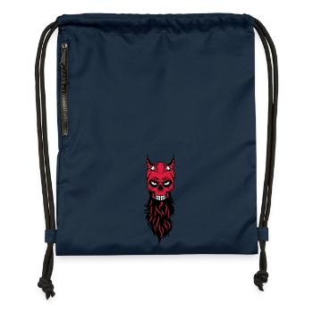 dead head hipster devil bearded beard fantasy luc - Gymsac made from recycled material - navy - Front