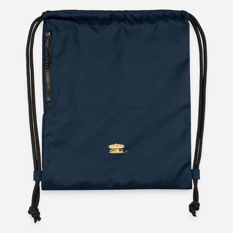Carrousel Enchanté Illustration Unisexe - Sac à cordon en polyester recyclé - bleu marine