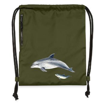 Bottlenose dolphin - Grand dauphin - Bottlenose dolphin - Gymsac made from recycled material - military green - Front