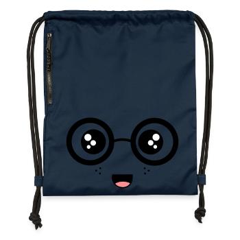 Nerdy Face - Gymsac made from recycled material - navy - Front
