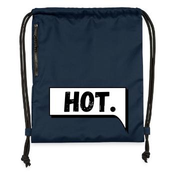Comic Speech Bubble Hot - Gymsac made from recycled material - navy - Front