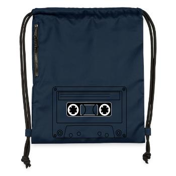 Oldschool Hip Hop cassette - Gymsac made from recycled material - navy - Front