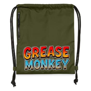 Texte du dessin animé GreaseMonkey - Sac à cordon en polyester recyclé - military green - Devant