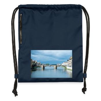 Ponts de Florence Italie IV - Sac à cordon en polyester recyclé - bleu marine - Devant