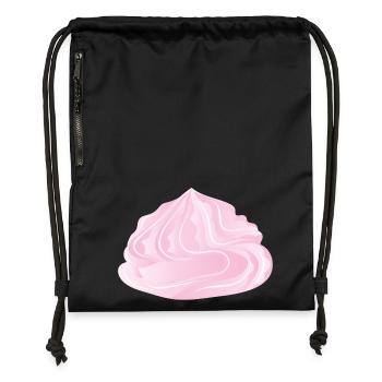 Illustration of a pink cream topping - Gymsac made from recycled material - military green - Front
