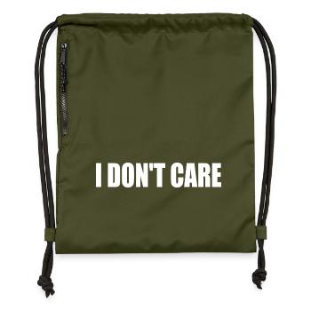 I dont care - Gymsac made from recycled material - military green - Front