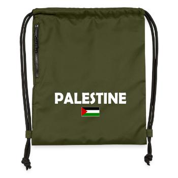 Free Palestine - Gymsac made from recycled material - military green - Front