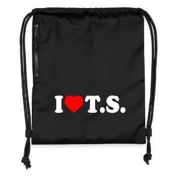 I love ts - Turnbeutel aus Recycling-Material - military Green - Vorne