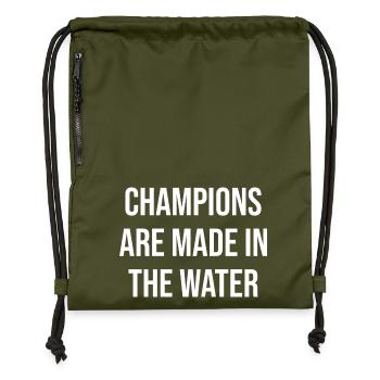 Champions are made in the water - Gymsac made from recycled material - military green - Front